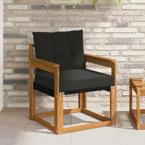 2 Stück Outdoor-Sofagarnitur Massives Akazienholz und Textilene