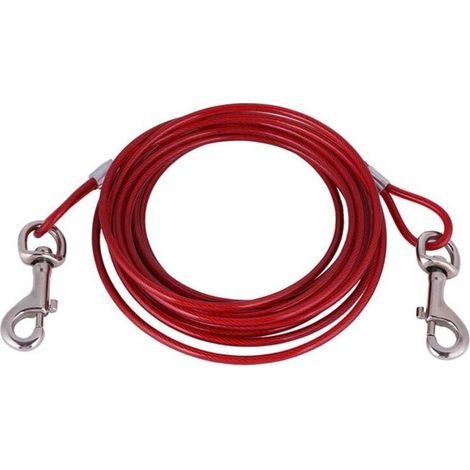 Laisse pour chien en fil d\\'acier long, câble de sécurité solide pour animaux de compagnie pour une utilisation en extérieur 3m (1/4)