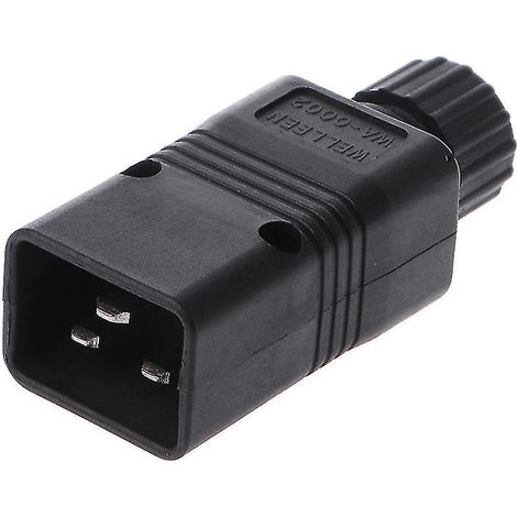 Connecteur mâle IEC 320 C20, prise d'alimentation secteur pour ordinateur, 16 A, 250 V (1/4)