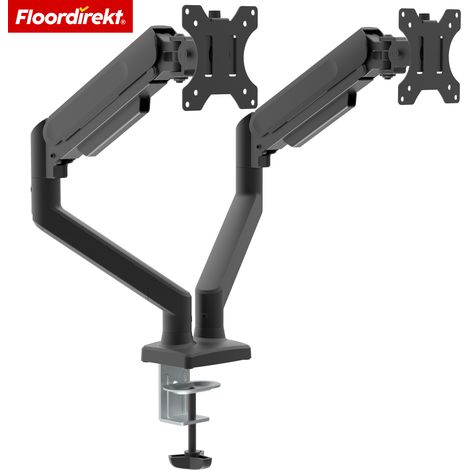 Gasdruckfeder Monitorarm Schwarz Doppelarm für 2 Monitore