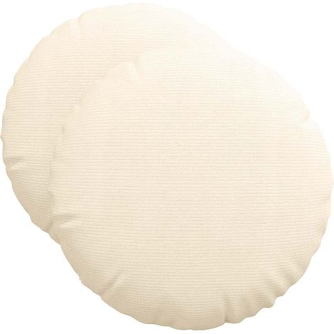 Seat Cushions 2 pcs Cream Ø50 x 19 cm Corduroy Fabric vidaXL