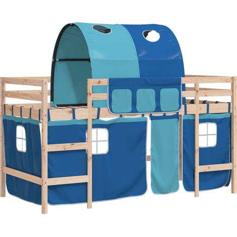 Maison Exclusive - Cama alta para niños con túnel madera pino azu