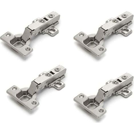 Charniere Pour Porte De Meuble - 15 X 12 X 3 Cm - Acier Lamine A Froid - Fermeture Amortie - Lot De 4 (1/5)