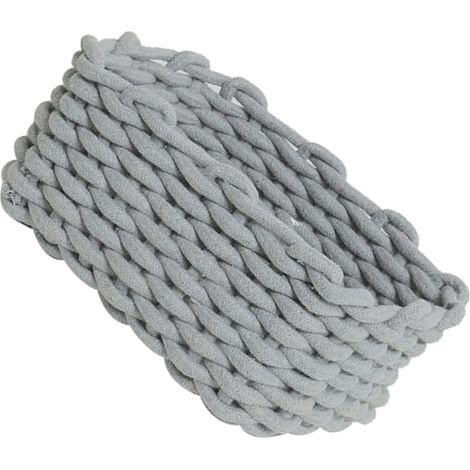 Panier de rangement en corde de coton tricoté main, style nordique, organisateur de bureau pour clés, snacks, sous-vêtements, gris 30x22x14cm (1/5)