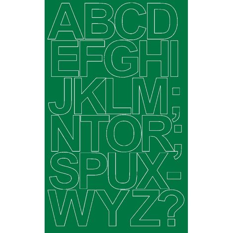 Selbstklebende Buchstabenaufkleber, 12 cm, grün matt