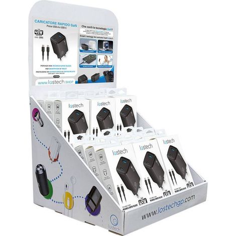 ESPOSITORE DA BANCO PER CARICATORI USB 12 pz (colore nero) - completo