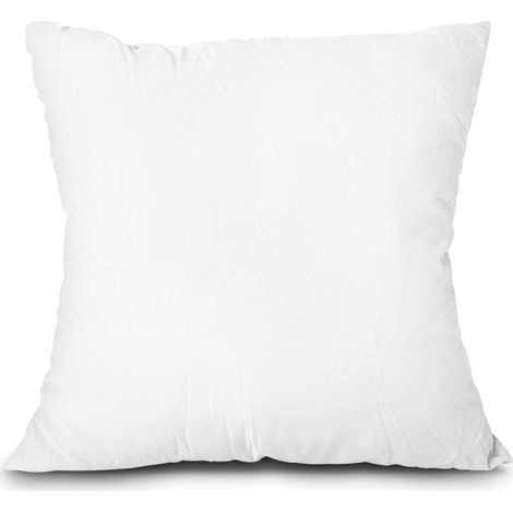 Coussin décoratif en imitation duvet, garnissage léger et doux en polyester, taie d'oreiller lavable en machine. (Blanc, 45,72 x 45,72 cm) (1/5)