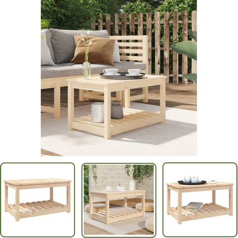 The Living Store Table de jardin 82,5x50,5x45 cm bois massif de pin - Table De Jardin - Table Extérieure - Mobilier De Jardin - Table En Bois - Table Rustique (1/5)