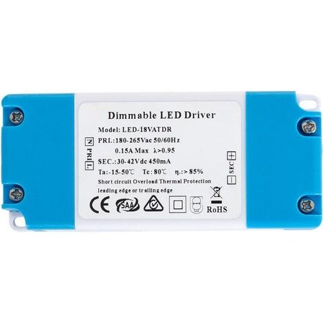 Driver Regulable TRIAC 180-265V No Flicker Salida 30-42V 450mA 18W TRIAC (1/2)