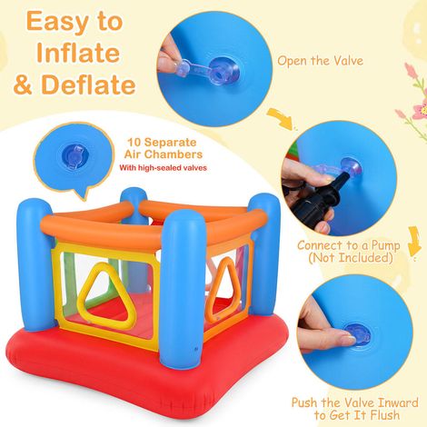 Jeux actifs - château gonflable 3 en 1 pour enfants, piscine à balles, trampoline, parois transparentes (1/5)