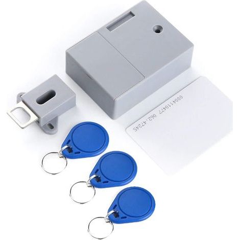 Ferme-porte Batterie Capteur de carte IC Tiroir d'armoire SmartLock Intelligent DIY Serrure numérique cachée invisible sans trou perforé (1/5)