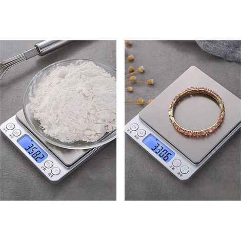Balance de précision pour bijoux, large plage de mesure (0,1 g à 2 kg), compacte et idéale pour la cuisine, la maison et les restaurants.-AquaForge