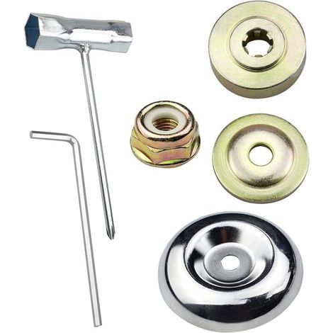 Enowelir Kit Ecrou Tete Debroussailleuse Universelle Rechange Kit Fixation écrou Lame Boîte pour Jardin Tondeuse à Gazon Brosse Cutter, 6 Pièces (1/4)