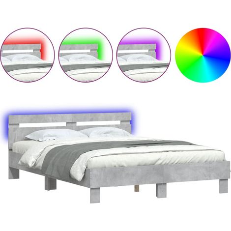 Maison Exclusive - Estructura de cama cabecero y luces LED gris h (1/5)