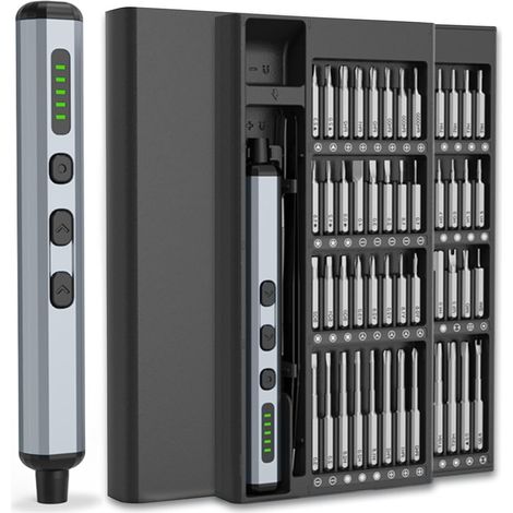 Cacciavite elettrico, set 68 in 1, mini senza fili ricaricabile, 5 impostazioni di coppia, 3 luci LED, cacciavite di precisione per dispositivi elettronici, idea regalo. (1/5)