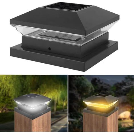 Guirlande lumineuse solaire pour poteau de clôture, éclairage extérieur, 2 modes, étanche, compatible avec les poteaux de 4x4 et 5x5 pouces (1/5)