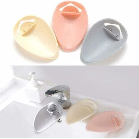 3 Faucet Extender for Sink,Children's Faucet Extender Plastic Faucet Extender Faucet Extender Sink Handle Extender for Kids Babies Bathroom Kitchen Sink (Pink,Gray,Beige) (1/5)