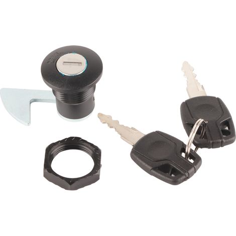 Serrure universelle pour coffre de scooter électrique - Crochet court en aluminium et plastique (1/5)
