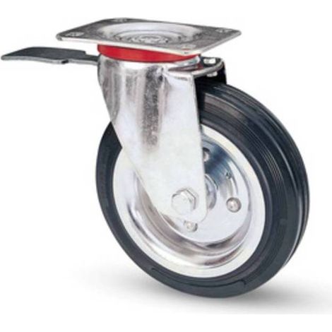 RUOTA INDUSTRIALE D 125 MM GOMMA 80BIS PIASTRA GIR FRE