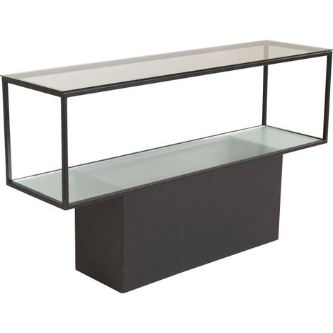 Console Design en Verre "Maglehem" 130cm Noir (1/5)