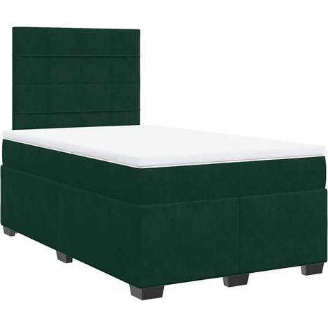Maison Exclusive - Giroletto a Molle con Materasso Verde Scuro 120x190 cm Velluto