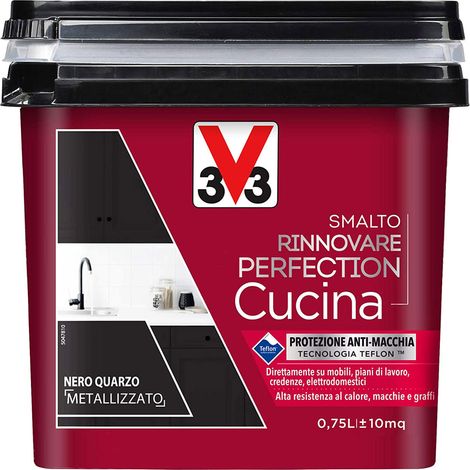 V33 - SMALTO RINNOVARE PERFECTION CUCINA750ML NERO QUARZO METALLIZZATO (1/5)