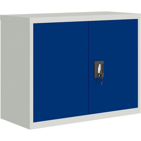 File Cabinet Light Grey and Blue 90x40x70 cm Steel vidaXL