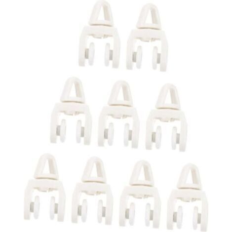 Poulies Silencieuses pour Rails de Rideaux Coulissants 50 Pièces, Rouleaux Plastiques Polyvalents, Système de Roulement Lisse, Accessoires pour Rideaux, Voilages et Cantonnières