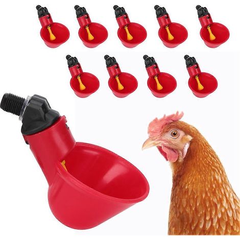 10 Stück Automatische Hühnertränke-Schalen, Wasserbehälter, Trinkspender, Vogelkäfigzubehör