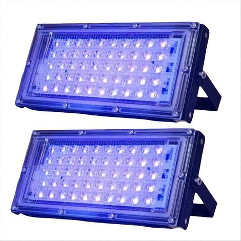 2 UV-Lampen, 50 W, 220–240 V, wasserdicht (IP65), schwarzes Schwarzlicht für den Außenbereich (1/5)