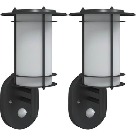 Maison Exclusive - Applique per Esterno con Sensore 2 pz Nere in Acciaio Inox (1/5)