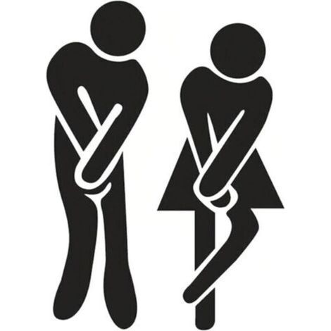 Sticker Mural - Toilettes - Toilettes - Salle de Bain - WC - Amusant 18 cm x 12 cm - Porte de Salle de Bain Amusante - Home Decor Small Toilet Sign Removable Wall Stickers (1/4)
