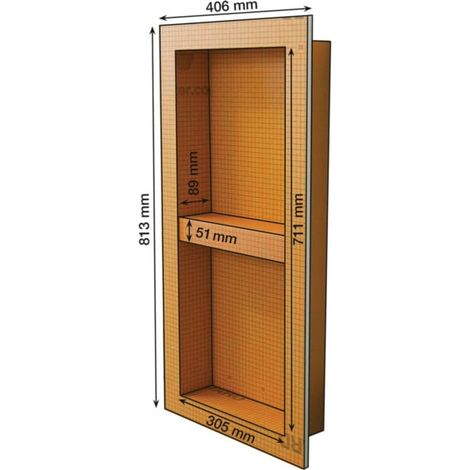 Schlüter-Systems Kg Deutschland – Niche encastrée 305x711mm – Étagère murale en matériau composite – Pour espaces confinés – Charge maximale 30kg (1/4)