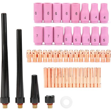 Consumibles para antorchas de plasma WP-9, WP-20 y WP-25: electrodos de cobre y tungsteno, boquillas y revestimiento (paquete de 10 unidades).