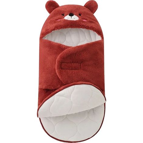 Manta para bebé, estampado de animales, material de poliéster aterciopelado, 9003 burdeos, 68x86-b (1/2)