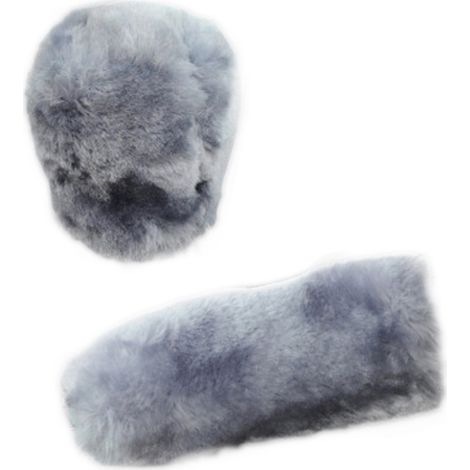 [Yuexinghui] Plüsch-Handbremsenbezug fürs Auto, Schalthebelbezug, dekorativer Schalthebelbezug, warmer Winter-Handbremsenbezug, 30 g (Grau) (1/5)