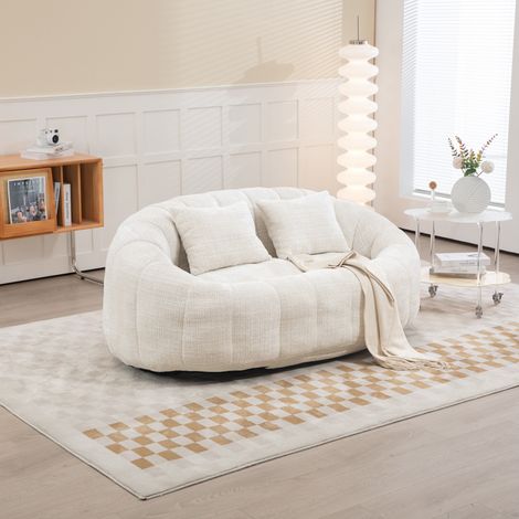 divano sacco chenille beige 150x95 relax senza montaggio OKMYHOME (1/5)