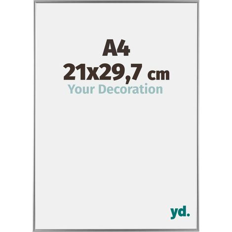 yd. - Cadre photo A4 21x29.7 - Argent Brillant - Plastique - Evry