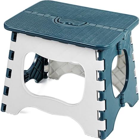 Marchepied pliable - 19.5 cm - En PVC - Marche anti dérapante - dim : 24x19 cm - Supporte un poids de 100 kg, Bleu foncé
