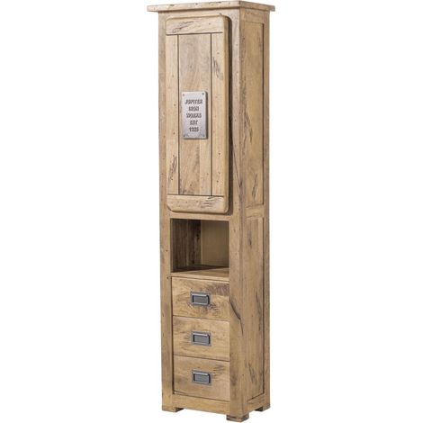 RAILWAY 379 Armadietto in legno di mango - laccato / sbiancato 50x35x195