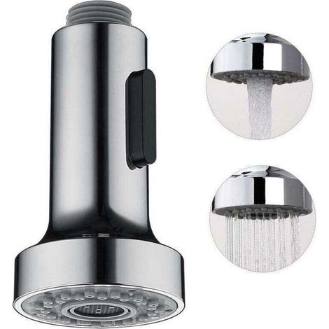 Douchette pour Robinet Cuisine Douchette 2 Modes Tête Robinet Cuisine Douchette Remplacement Douchette pour Rétractable Mitigeur Cuisine,Chromé,G1/2"..