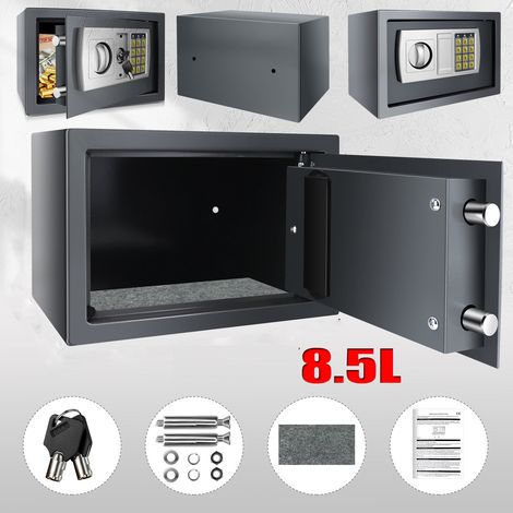 Coffre-fort Mobilier électronique Serrure à combinaison Coffre-fort à documents mural Armoire à monnaie 8.5L (1/5)