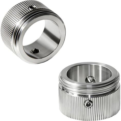 Lot de 2 Adaptateurs de Vanne de Chauffage M30x1,5 en Acier Inoxydable, avec 2 Clés et 4 Vis, Tête de Thermostat de Radiateur avec Adaptateur RA (Rayé) (1/5)