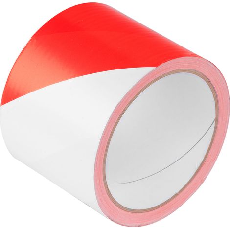 Balise de signalisation blanche et rouge en aluminium, 75 mm x 100 m, Vorstahl (1/3)