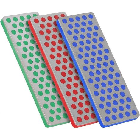 Pierre à aiguiser diamantée, grain grossier/fin/extra fin, mini pierre à aiguiser diamantée, ensemble de trois pierres (1/5)