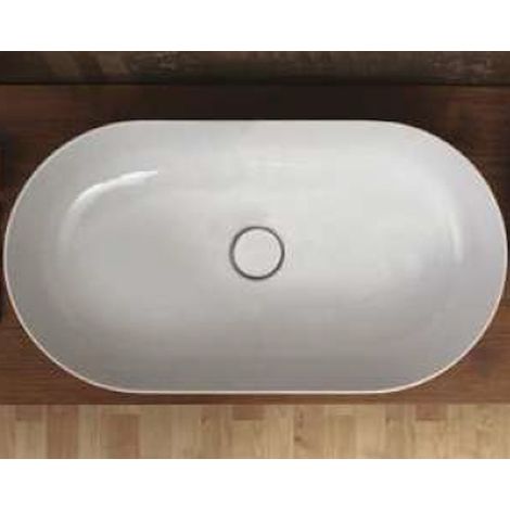 SCELTO DA DESIVERO Lavabo in ceramica ovale 70x39 bianco lucido da appoggio senza troppieno codice prod: DSV17435 (1/2)