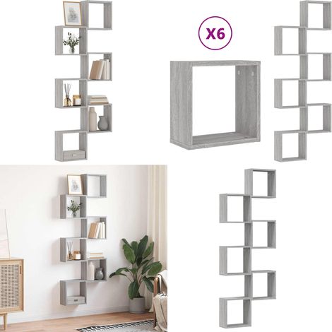 vidaXL Würfelregale 6 Stk. Grau Sonoma 30x15x30 cm (1/5)