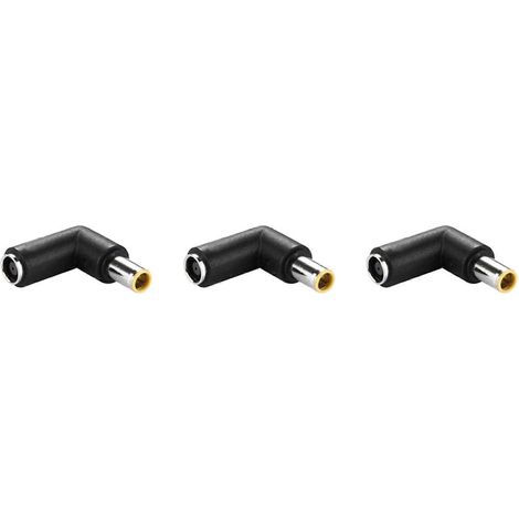 Adaptateur secteur 3 broches DC 7909 mâle vers DC 7909 femelle, compatible avec Lenovo ThinkPad et IBM, coude à angle droit de 90 degrés. (1/5)