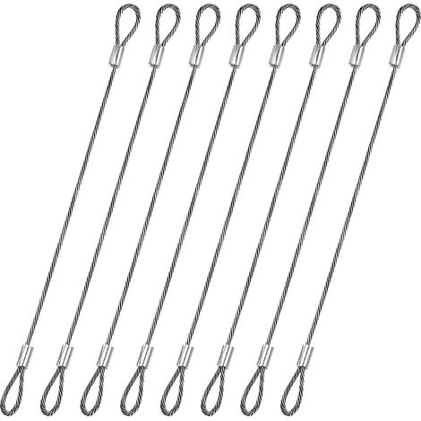 Cable Antivol,Lot de 6 Câbles de Sécurité en Acier Inoxydable,avec Extrémités à Double Boucle,pour L'extérieur,Voyage et Antivol de Vélo,éclairage de Bagages (1/5)