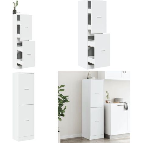 Armoire d'apothicaire blanc 40x41x144,5 cm bois d'ingénierie - Armoire à pharmacie - Armoire de rangement (1/5)